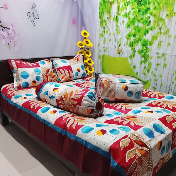প্রিমিয়াম কোয়ালিটি টুয়েল কটন কাপড়ের ৫ পিস কম্ফর্টার সেট 3